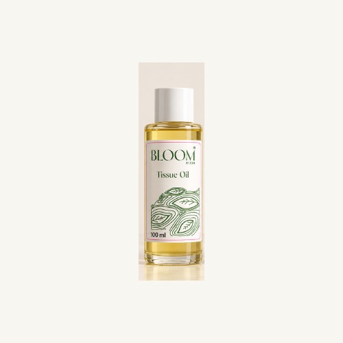 Illustrative packaging concept for Bloom Tissue Oil